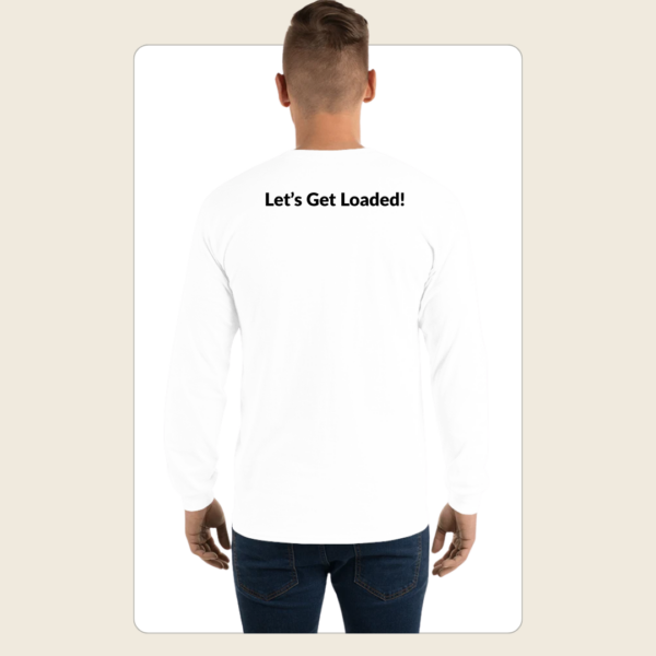 Canadian Car Shipping White Long Sleeve Tee – Branded with Logo & “Let’s Get Loaded!” - Image 2