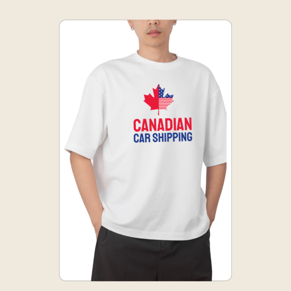 Canadian Car Shipping White T-Shirt – Branded Tee with “Let’s Get Loaded!” Back Print